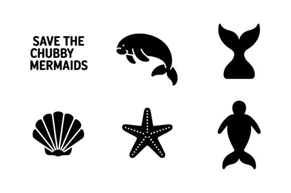 Chubby Mermaid Graphics for Crafts