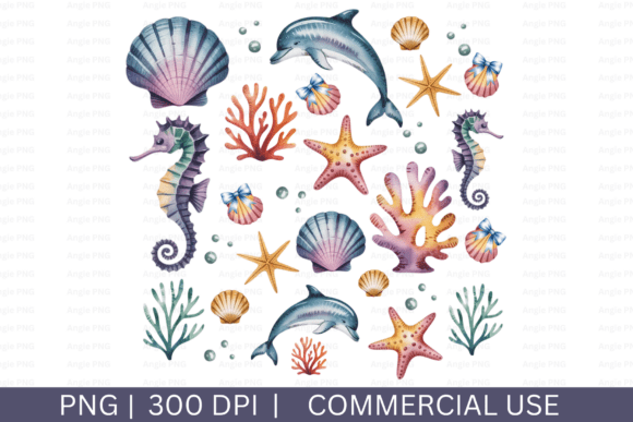 Coquette Shells Graphics for Crafts