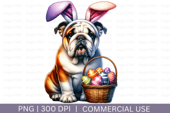 Easter Bulldog Graphic for Crafts