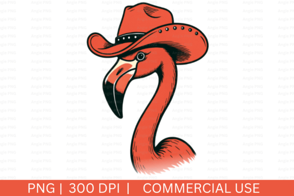 Flamingo, Western Cowgirl Graphics for Crafts