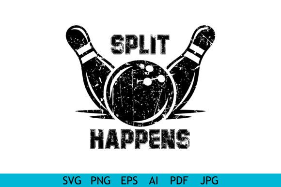 Split Happens Bowling Design Graphics for Local Business Branding