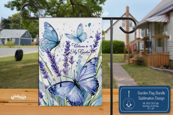 Summer Garden Flag Graphics for Crafts