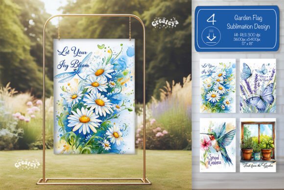Summer Garden Flag Graphics for Crafts