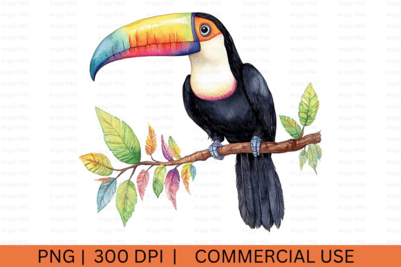 Summer Toucan Graphic for Crafts and Branding