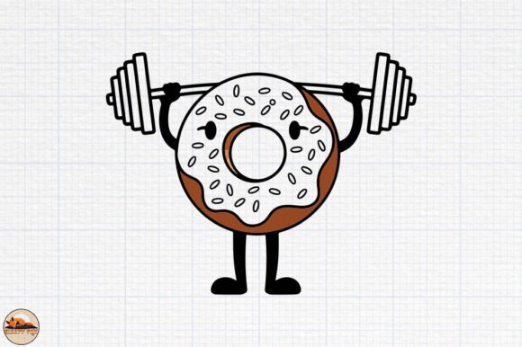 Weightlifting Donut Graphics for Crafts